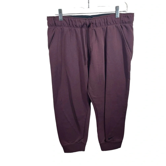 NIKE Womens Dry Endurance 7/8 Training Joggers Large Maroon sweatpants - Picture 1 of 10